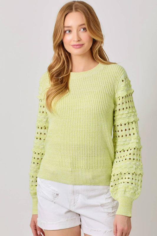 "Diana"Textured Sleeve Sweater