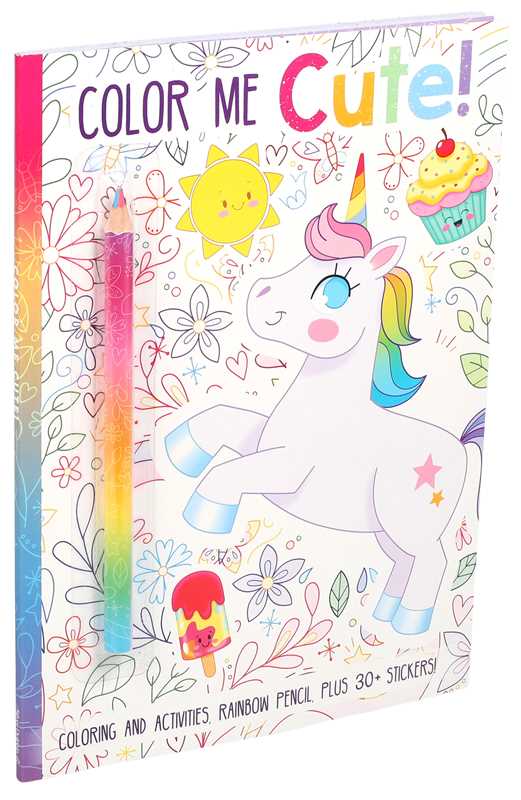 Color Me Cute! Coloring Book with Rainbow Pencil by: Paperback; 64 pages / English
