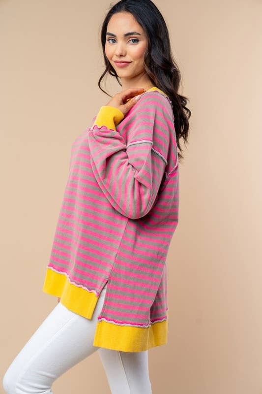 "Shari" Striped Knit Top