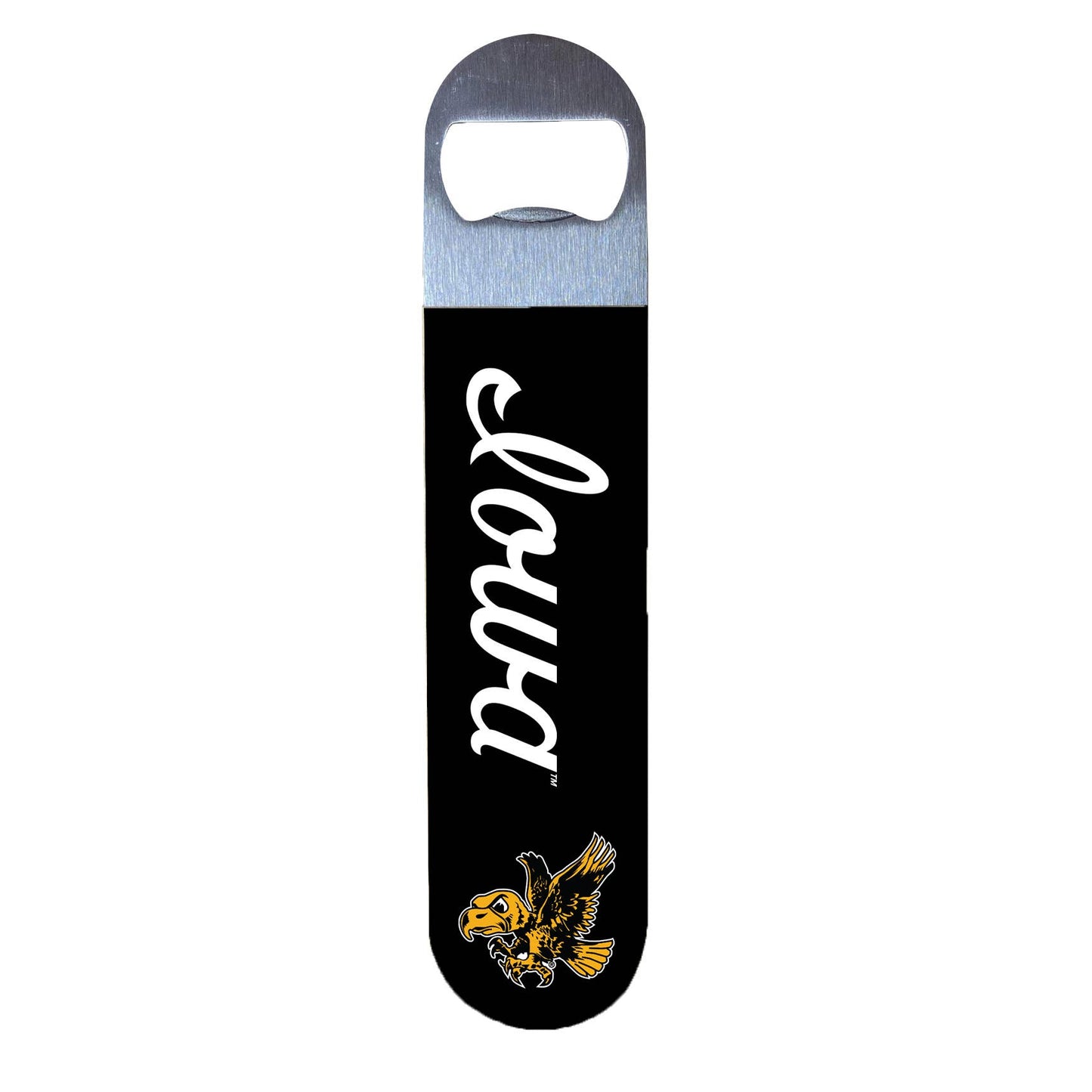Vintage Script University Of Iowa Opener: 7 x 1.5 x .25
