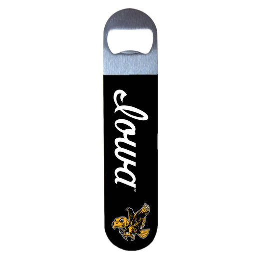Vintage Script University Of Iowa Opener: 7 x 1.5 x .25