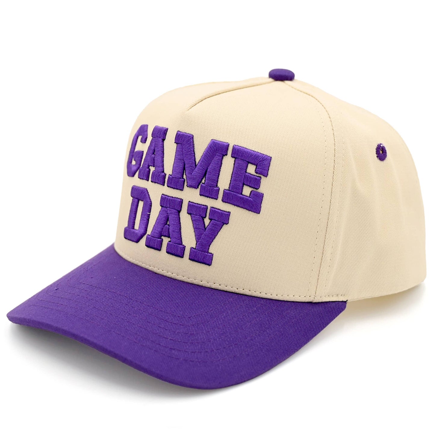 C.C GAME DAY Embroidered Cotton Baseball Cap: Black