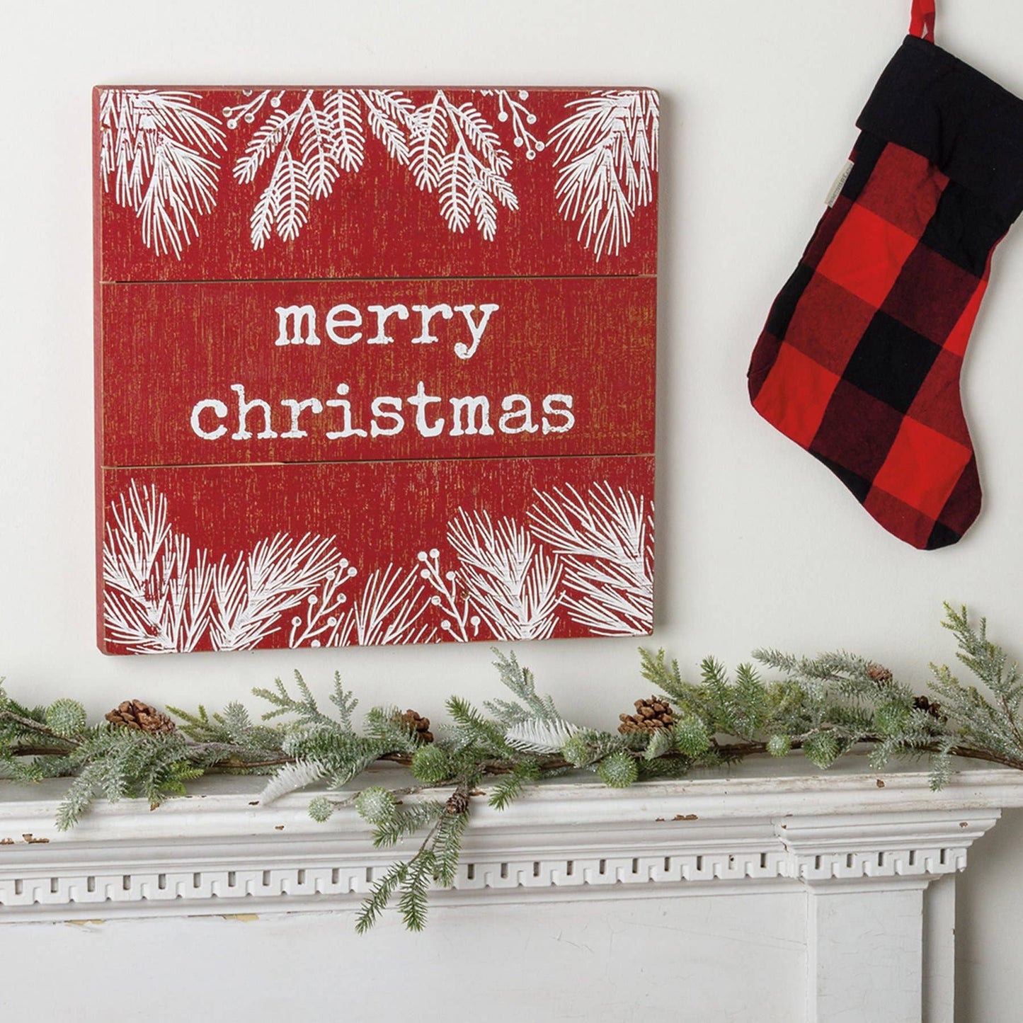Nordic Merry Christmas Slat Box Sign