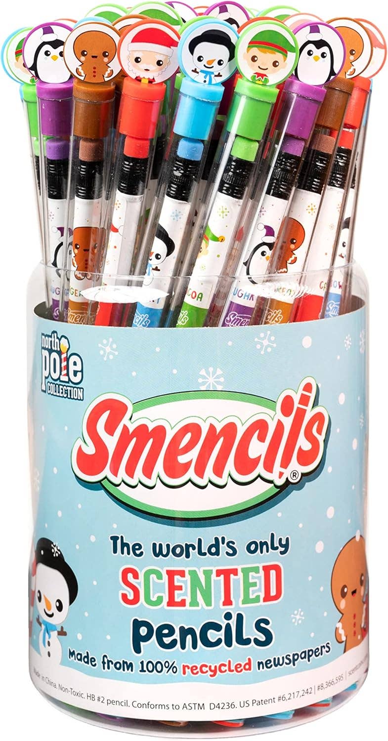 Holiday Smencils Cylinder - Scented Pencils - 50 Count