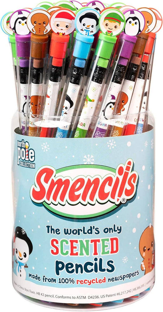 Holiday Smencils Cylinder - Scented Pencils - 50 Count