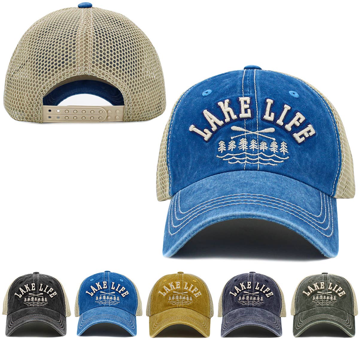 Lake Life Vintage Ballcap: BLUE