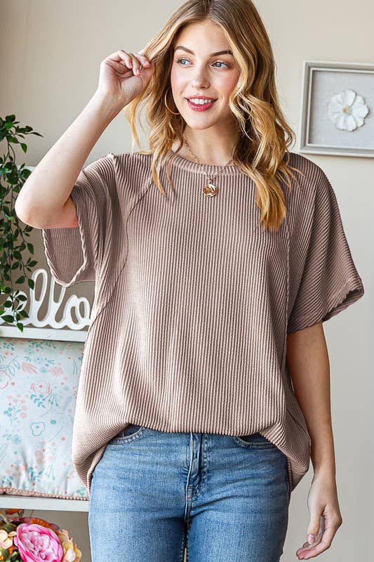 URBAN RIBBED TOP: LAVENDER