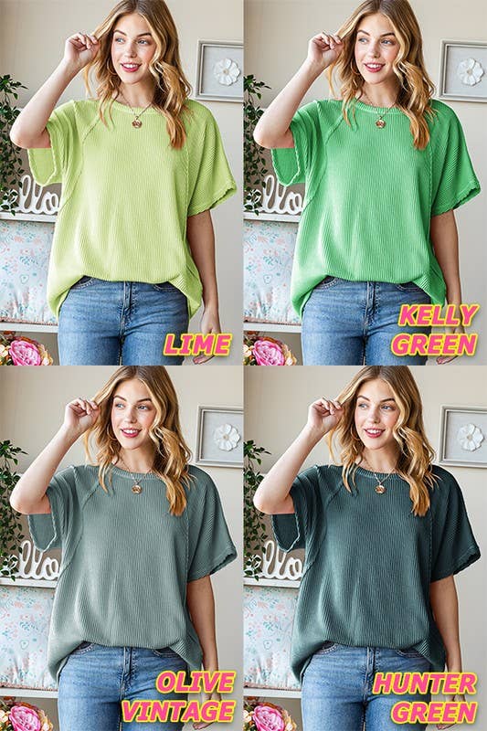 URBAN RIBBED TOP: LAVENDER