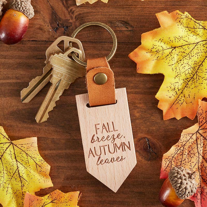 Wood Keychain - Love Fall