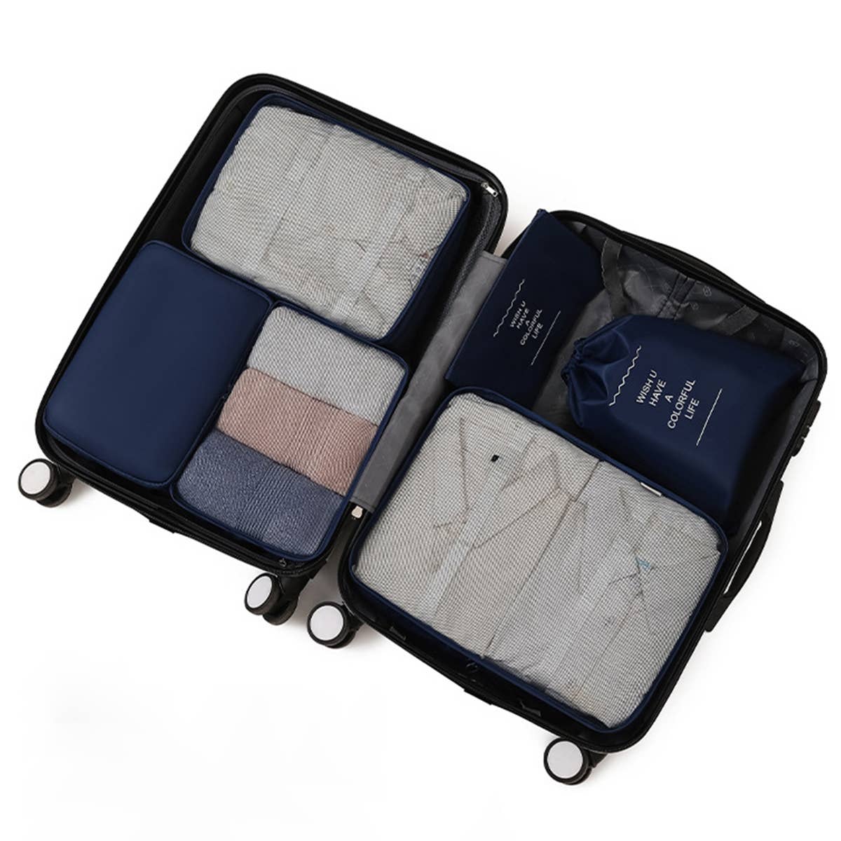 6 SET PACKING CUBES FOR SUITCASES_CWAB0542: WHITE