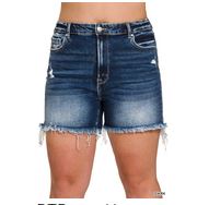 "Skye" Dark Wash Plus Size Denim Shorts