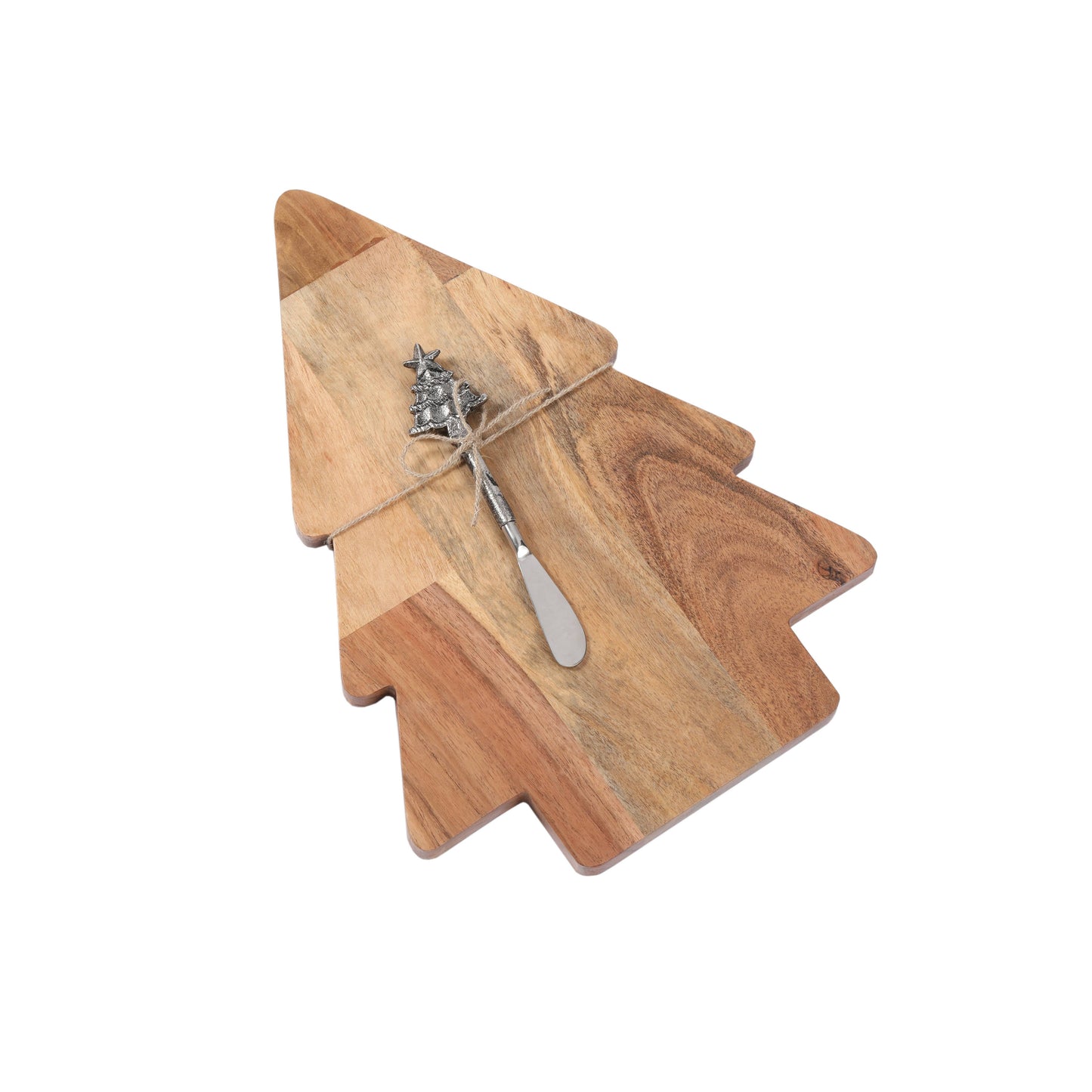 15.7" Gourmet Charcuterie Board Wooden Tree with Antique S