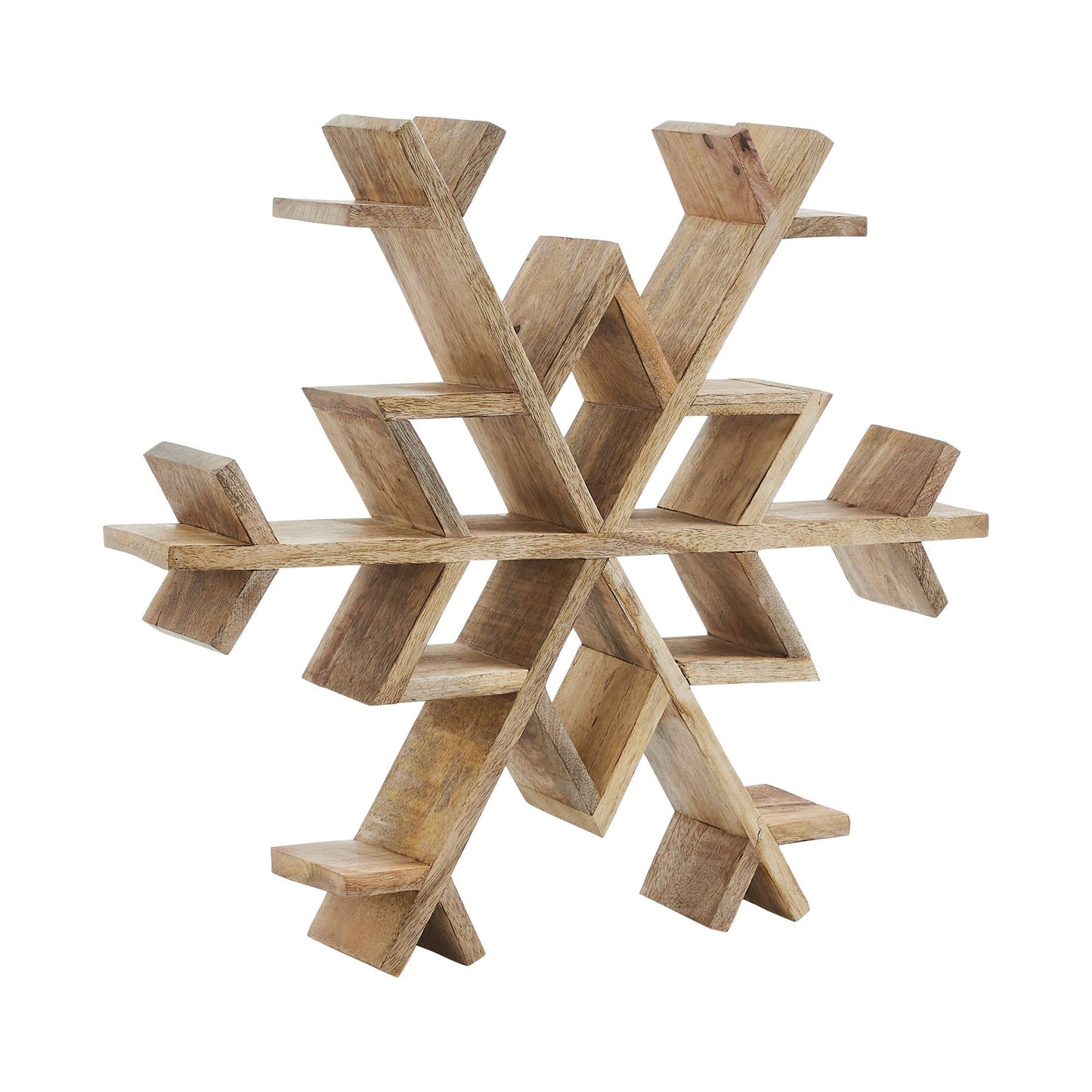 Natural Wooden Snowflake Small 17x17x2.75