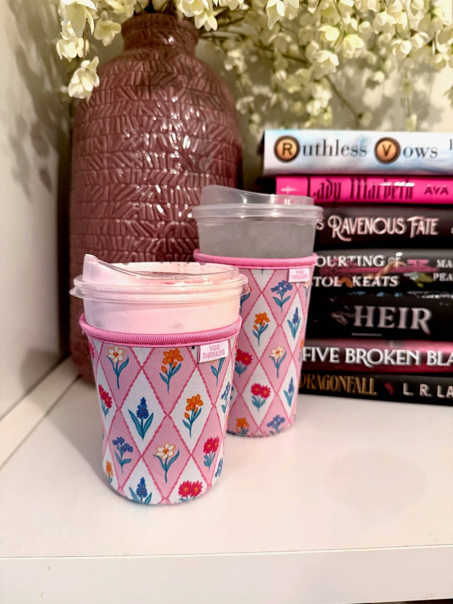 Wildflower Diamond Quilt Iced Coffee Drink Sleeve - Small