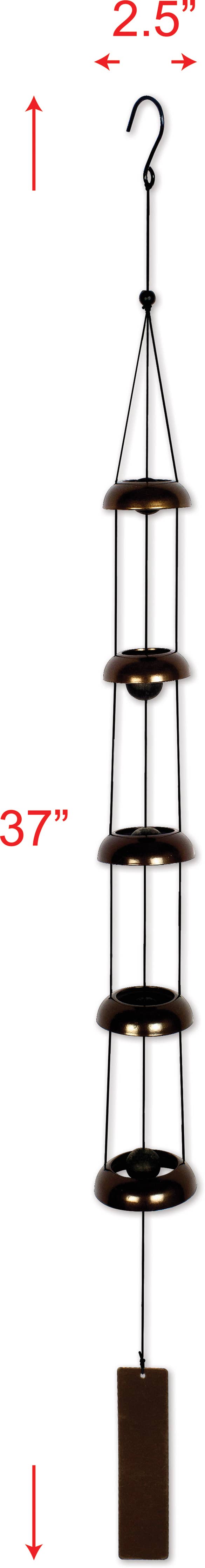 37" Vertical Bell Wind Chime Garden Decor - 91955