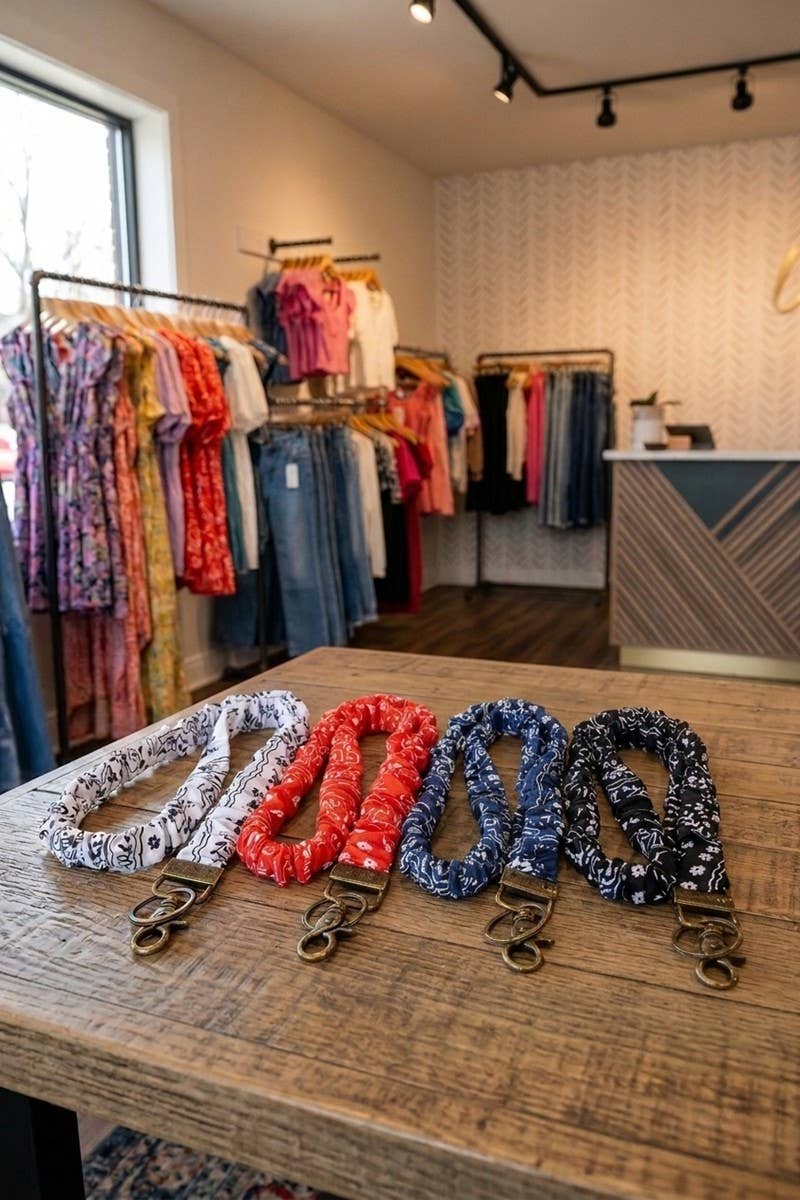 Trendy Scrunchie Lanyard: RED