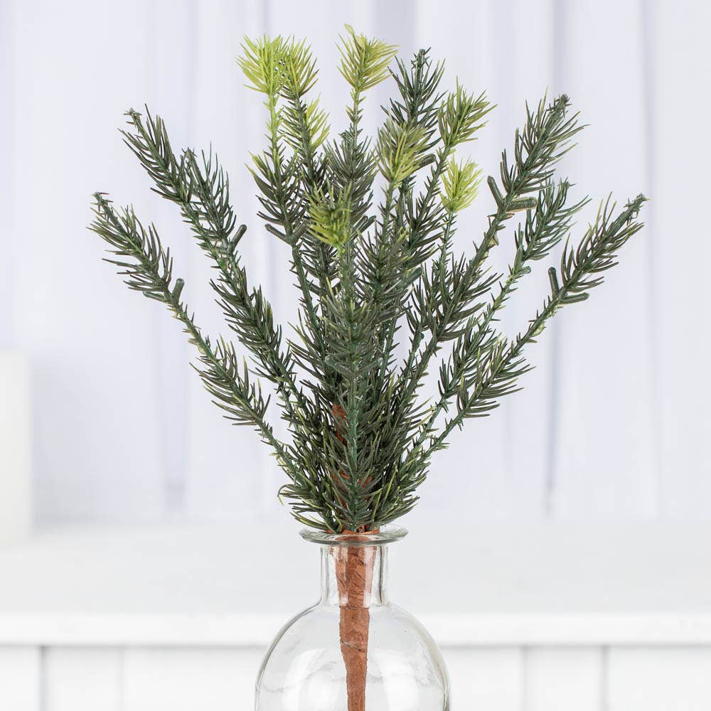 12" Artificial Spruce Pine Spray - Select Color: Green