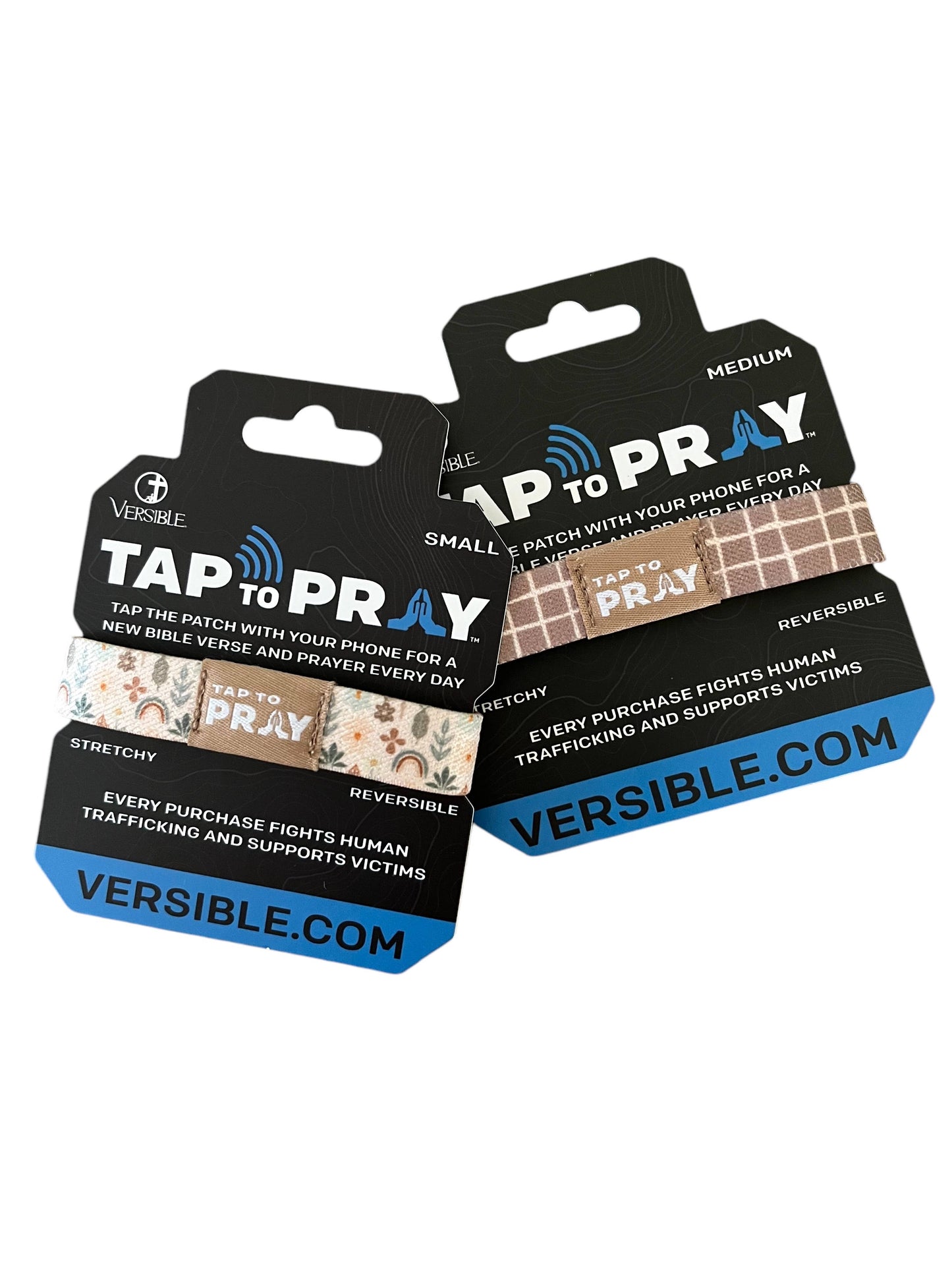 Tap To Pray™ Wristbands - Prairie &  Plaid: Medium