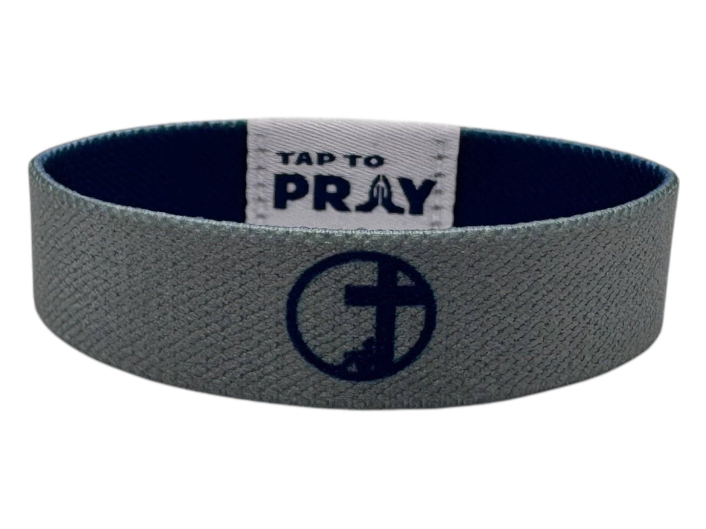 Tap To Pray™ Wristbands - Navy & Grey: Medium