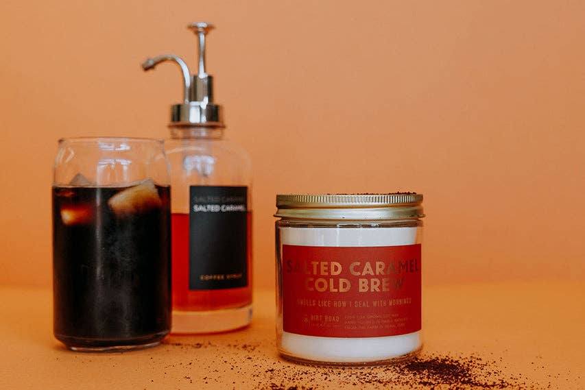Salted Caramel Cold Brew Candle: 16 oz Candle