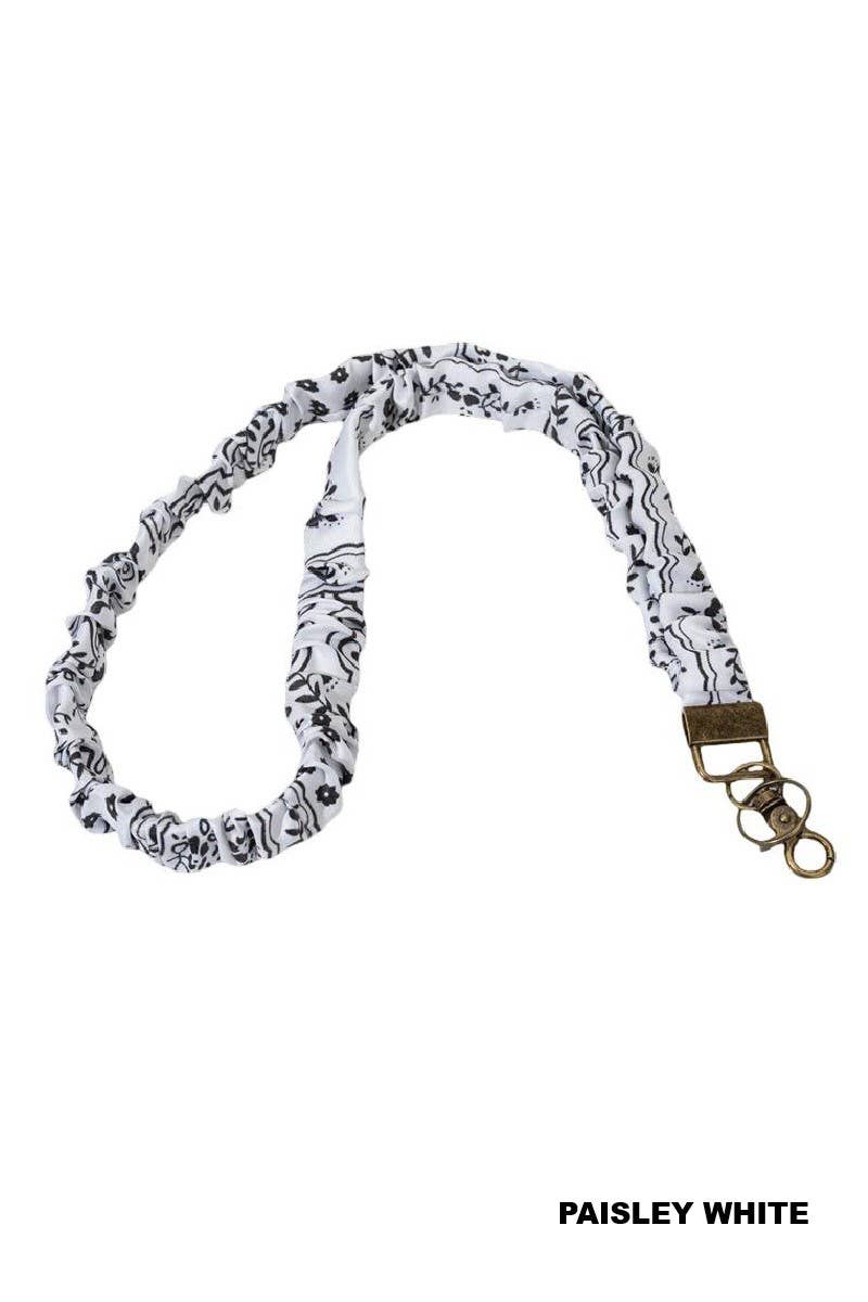 Trendy Scrunchie Lanyard: CHECKERED BLACK