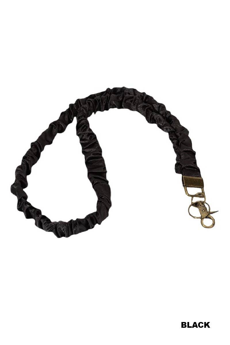 Trendy Scrunchie Lanyard: CHECKERED BLACK