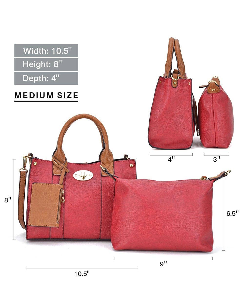 Cameran 3-in-1 Boxy Women's Crossbody Bag & Satchel: Fuchsia
