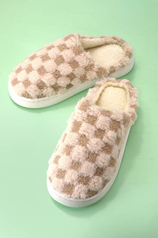 CHECKER COMFY COZY SLIPPERS