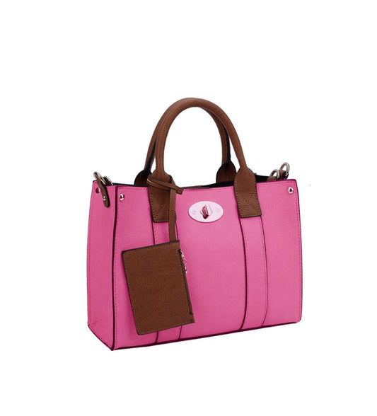 Cameran 3-in-1 Boxy Women's Crossbody Bag & Satchel: Fuchsia