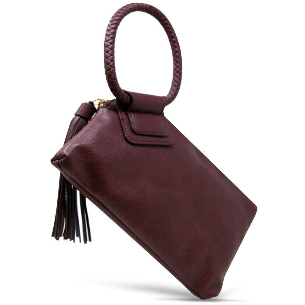 JYM0346 Soft Vegan Leather Wristlet/Clutch: Brown