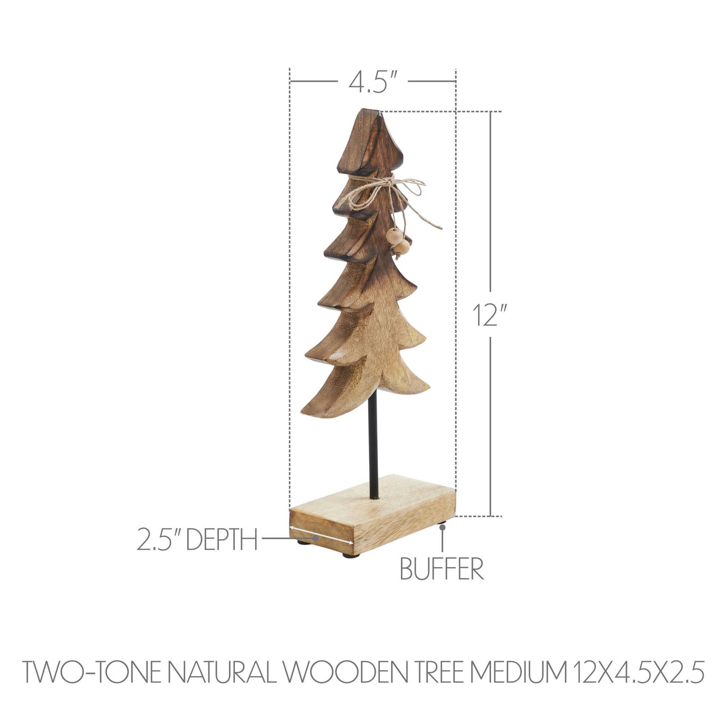 Two-Tone Natural Wooden Tree Medium 12x4.5x2.5