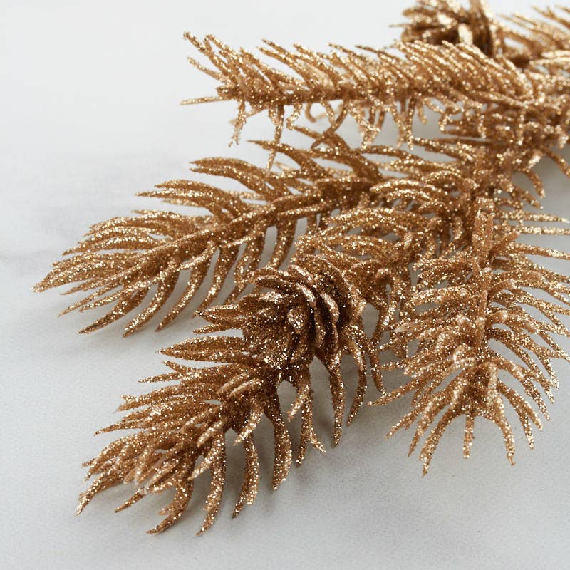 11-1/2"Gold Glittered Artificial Angel Pine Pick