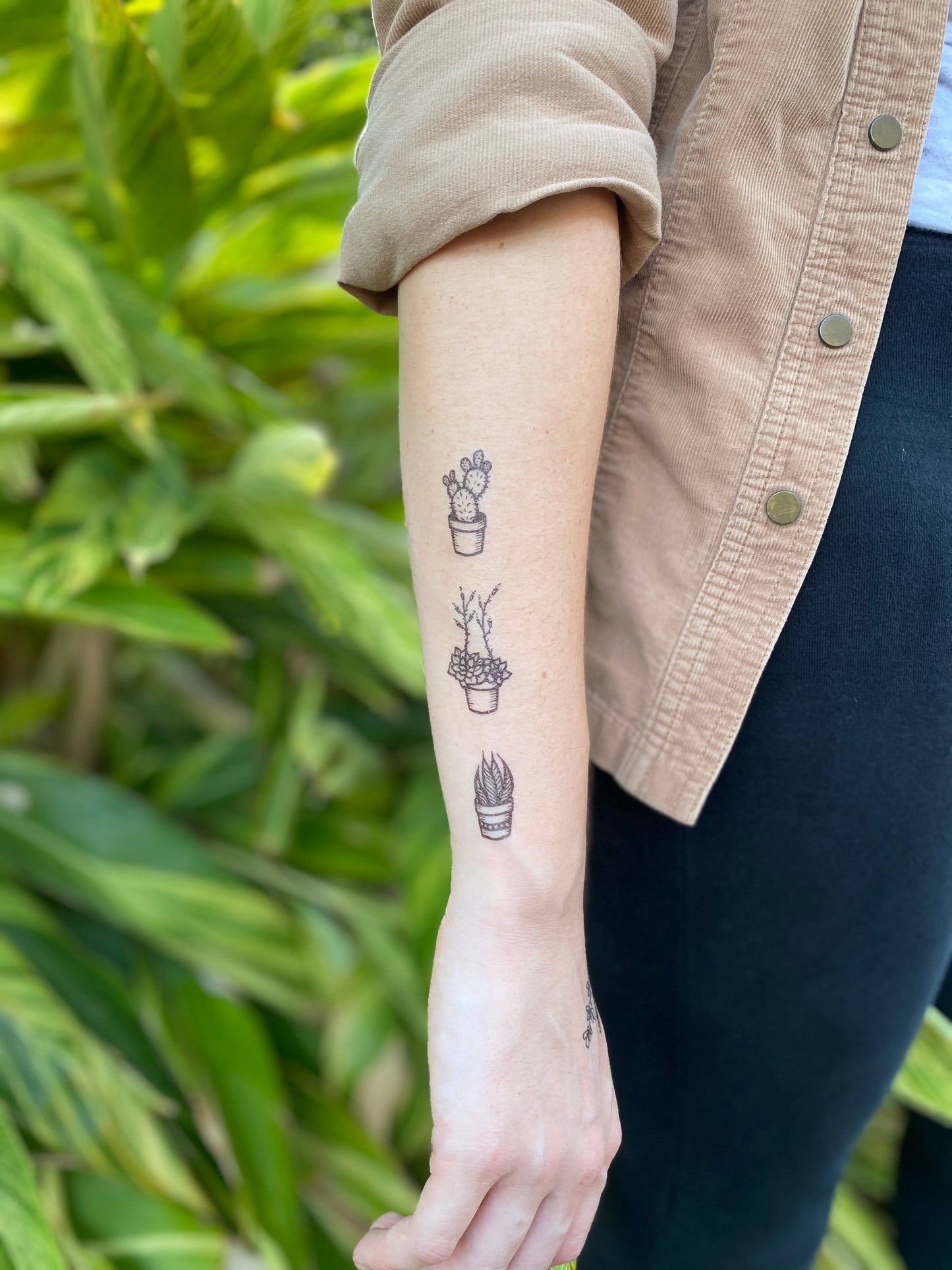 Potted Cactus Temporary Tattoo: 1-Pack