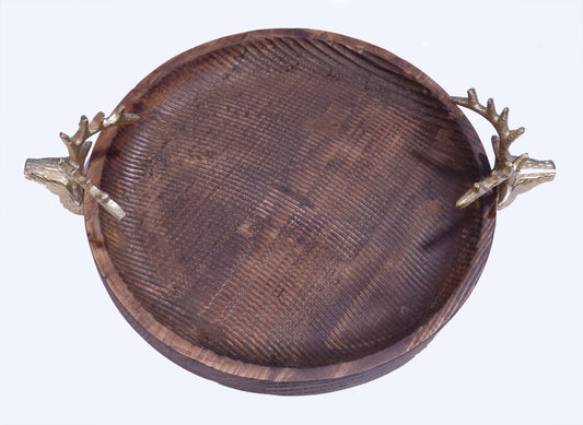14.5"  Recycle Reindeer Wooden Tray