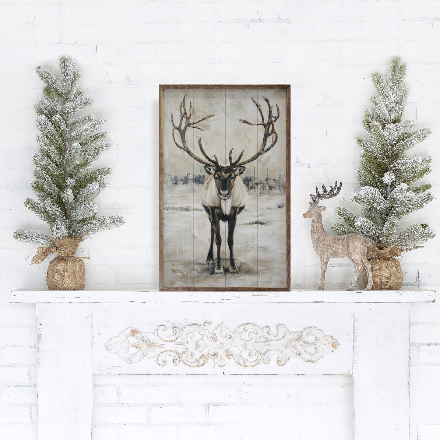 Wild Reindeer IV By Petals Prints Design: 5 x 8 x 1.5