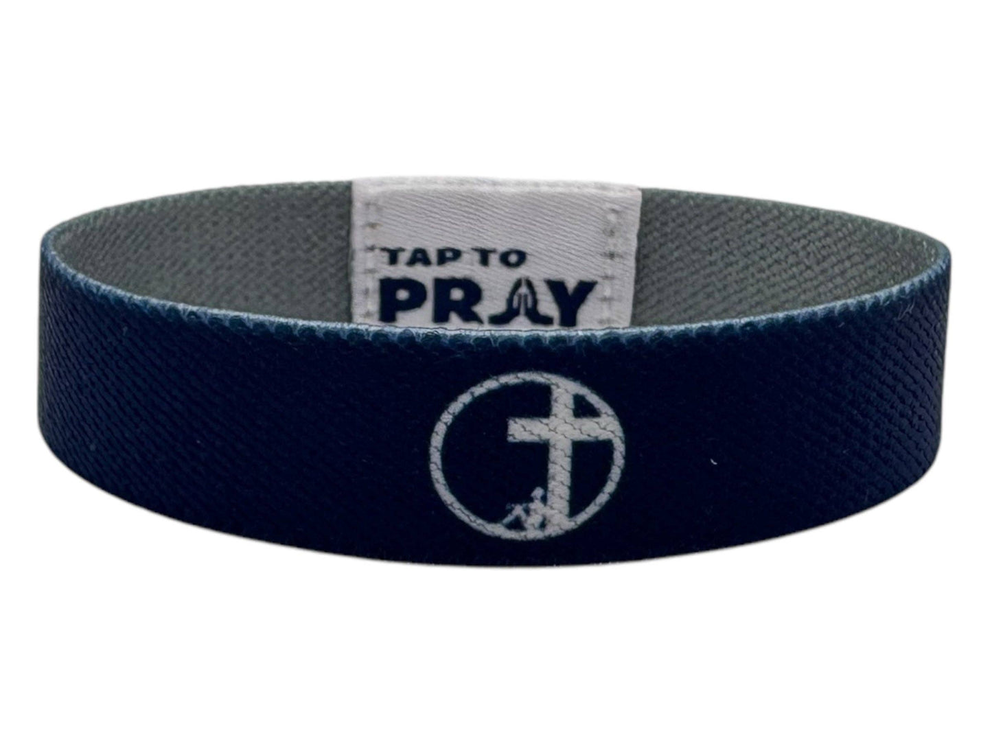 Tap To Pray™ Wristbands - Navy & Grey: Medium