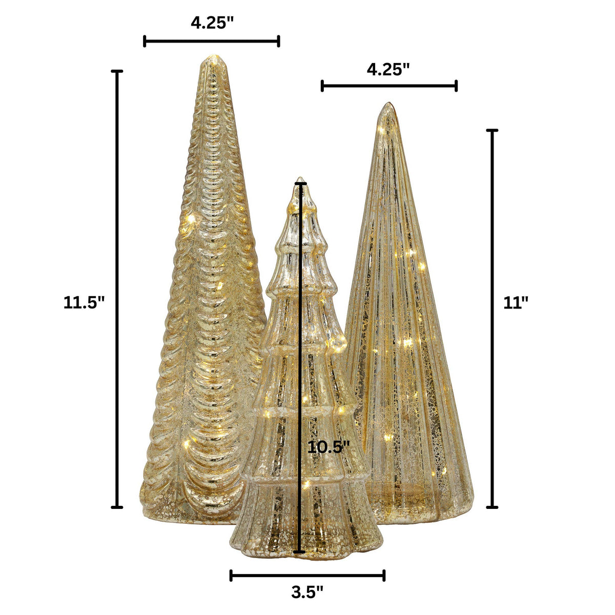 Battery-Operated Gold Mercury Tree