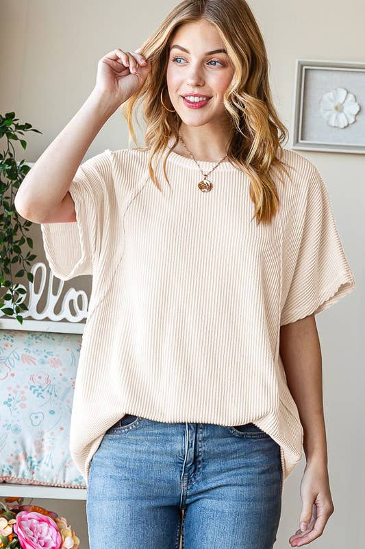 URBAN RIBBED TOP: LAVENDER