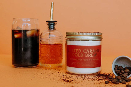 Salted Caramel Cold Brew Candle: 16 oz Candle