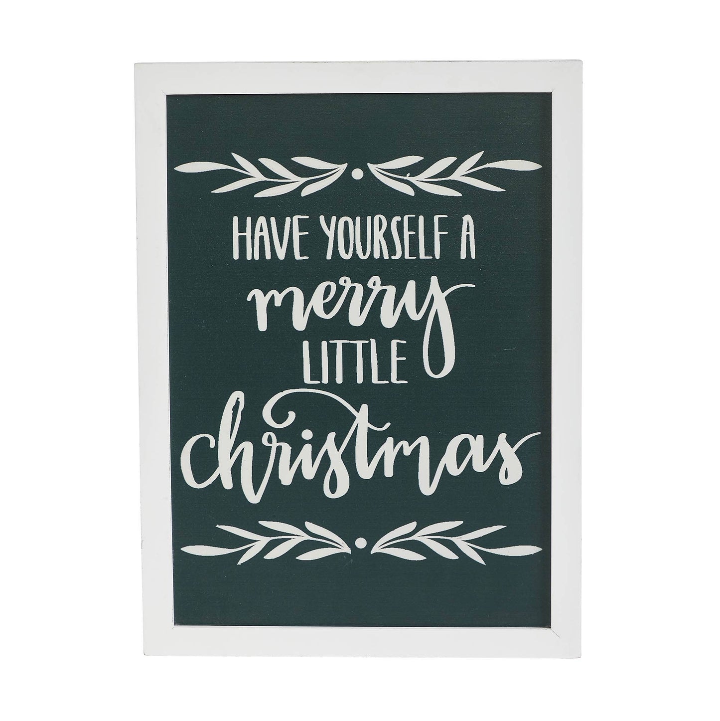 Have Yourself A Merry Little Christmas Green Wall Hanging Sign 15x11
