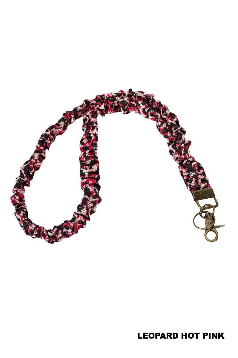 Trendy Scrunchie Lanyard: CHECKERED BLACK