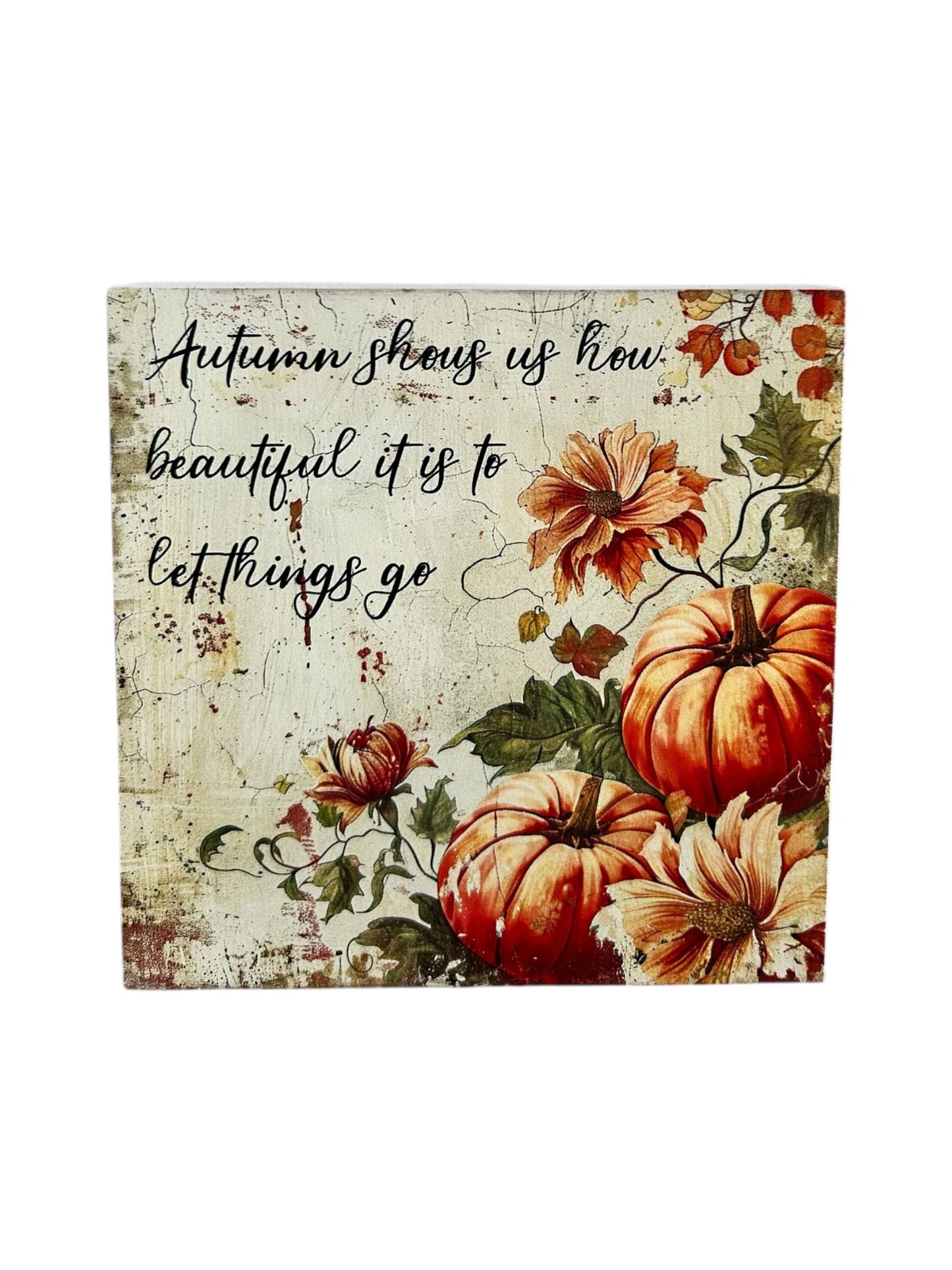 Autumn Shows Us Rustic Wood Sign