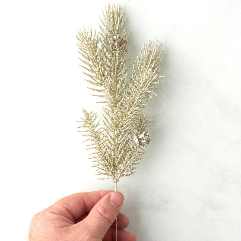 11-1/2" Champagne Glittered Artificial Angel Pine