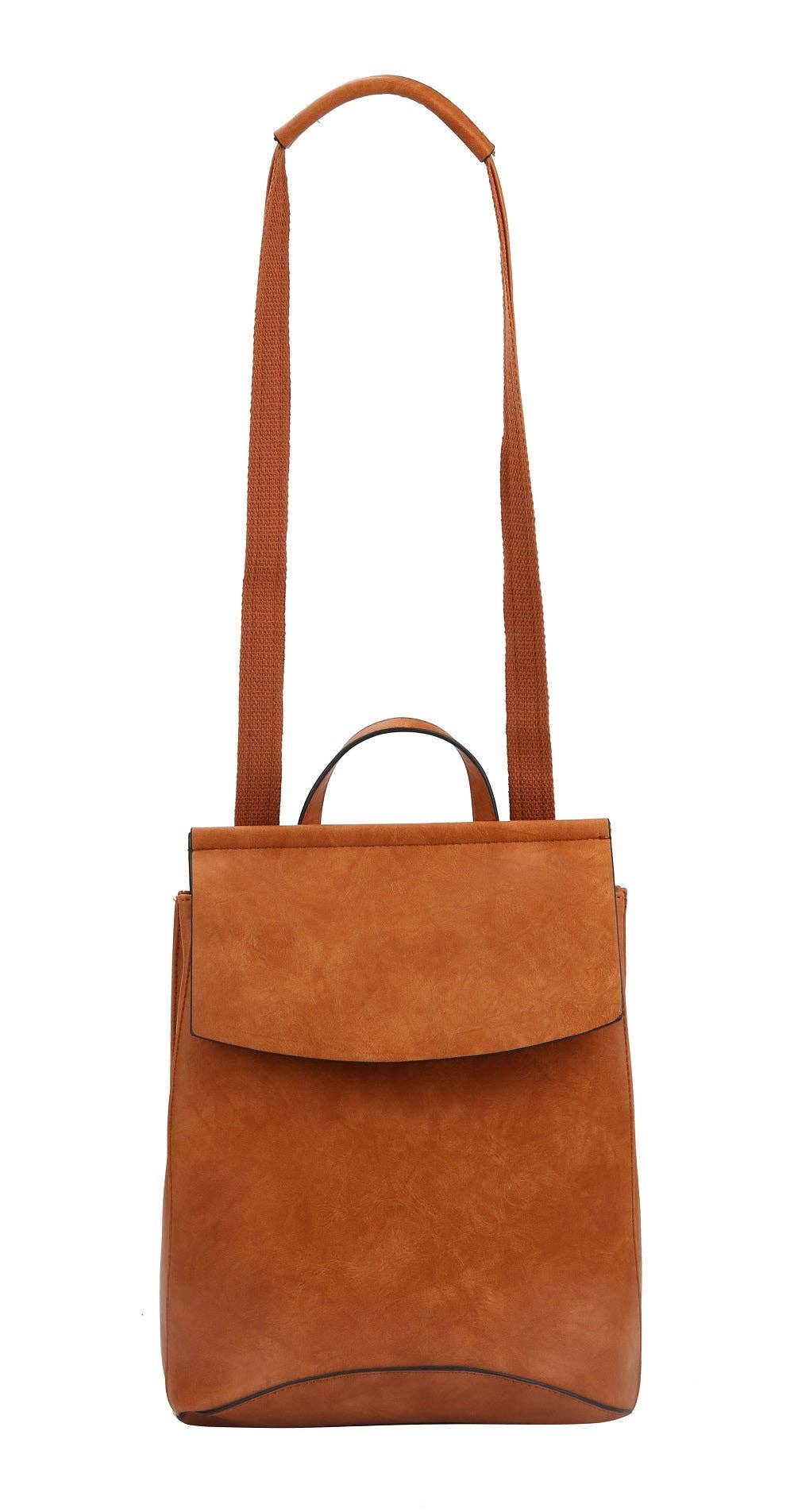 UNV0069 Flap Over Convertible Backpack: Brown