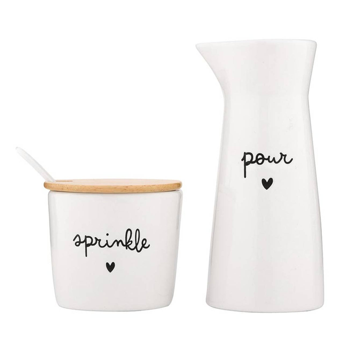 Ceramic Creamer + Sugar - Set of 2: Material