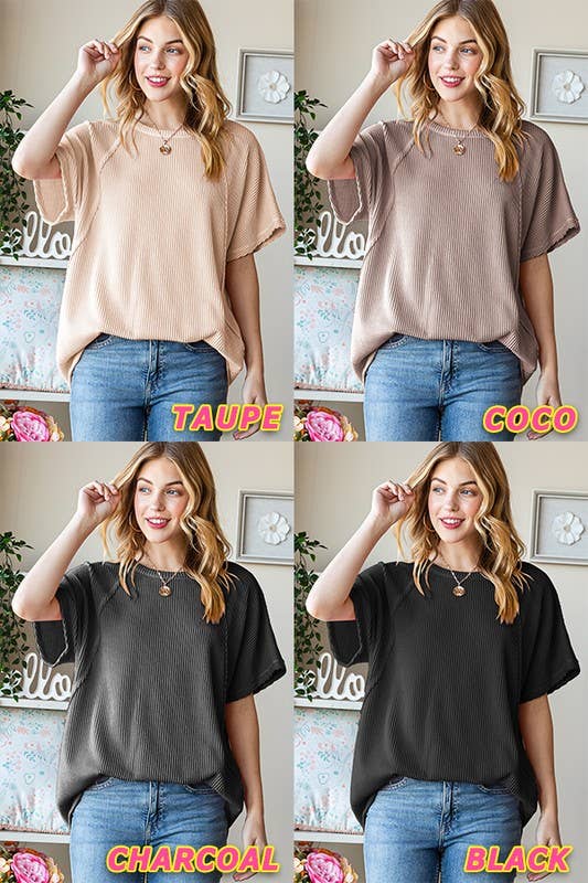URBAN RIBBED TOP: LAVENDER