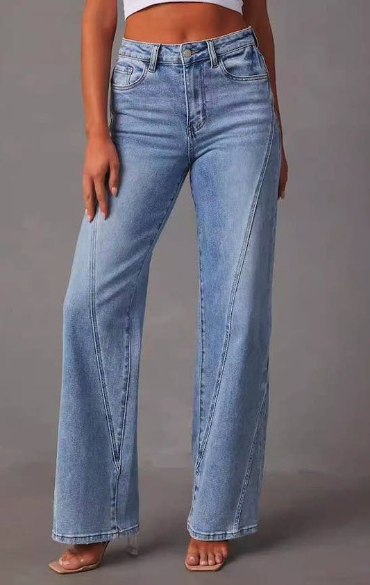 High waisted denim jeans: Light blue