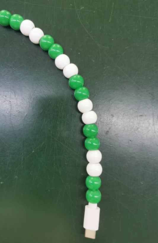 Charging Cable - Green & White - Christmas Gift