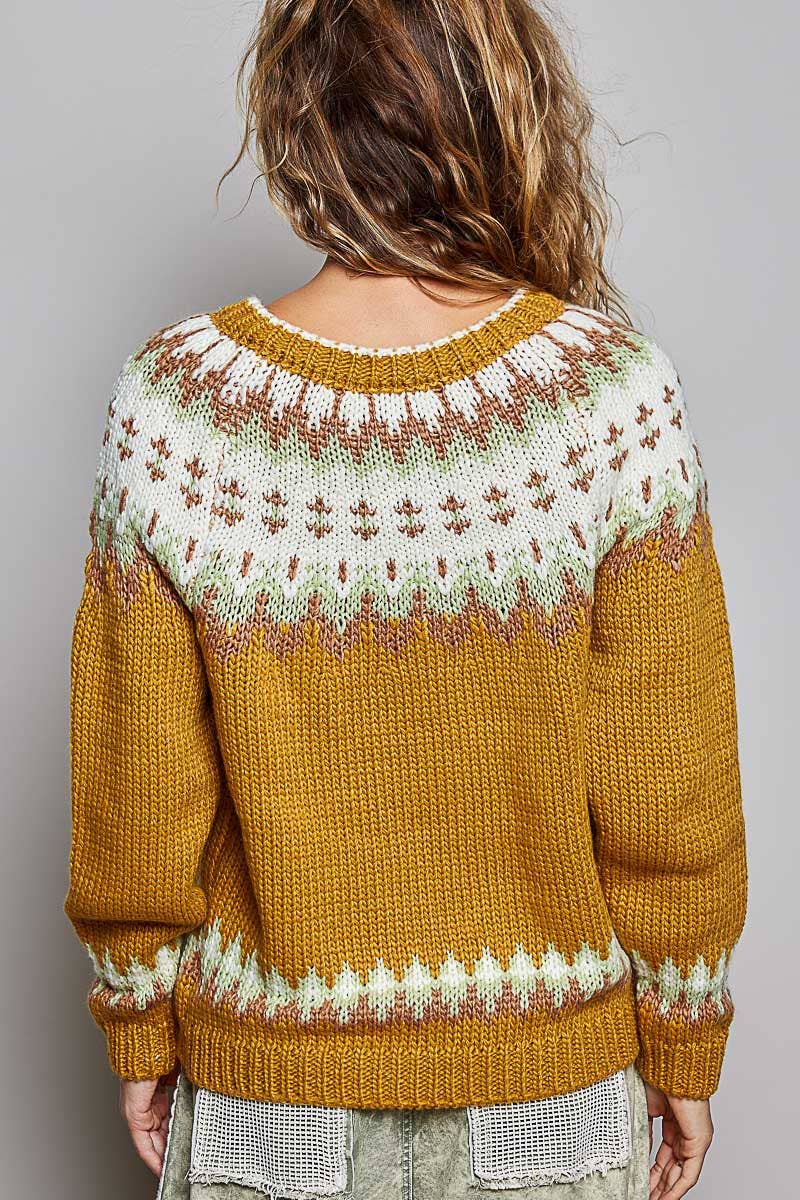 Knit Button Front Cardigan Sweater  HONEY / OS