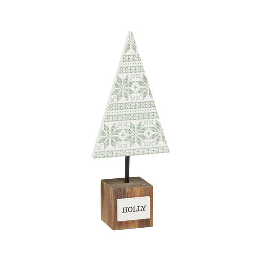 Holly Green Sweater Christmas Tree on Base